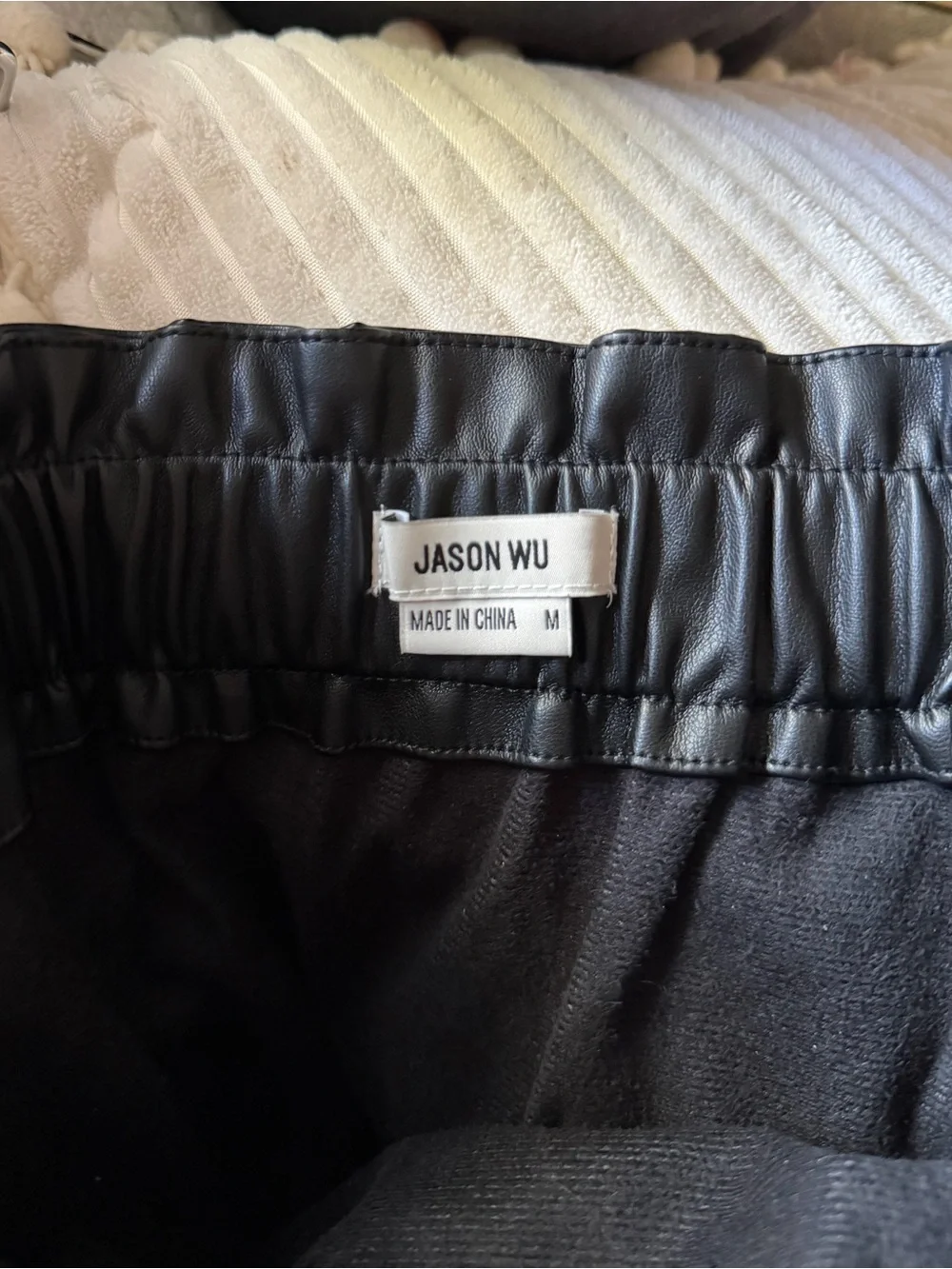 Jason Wu Faux Leather Wrap Mini Skirt M Black